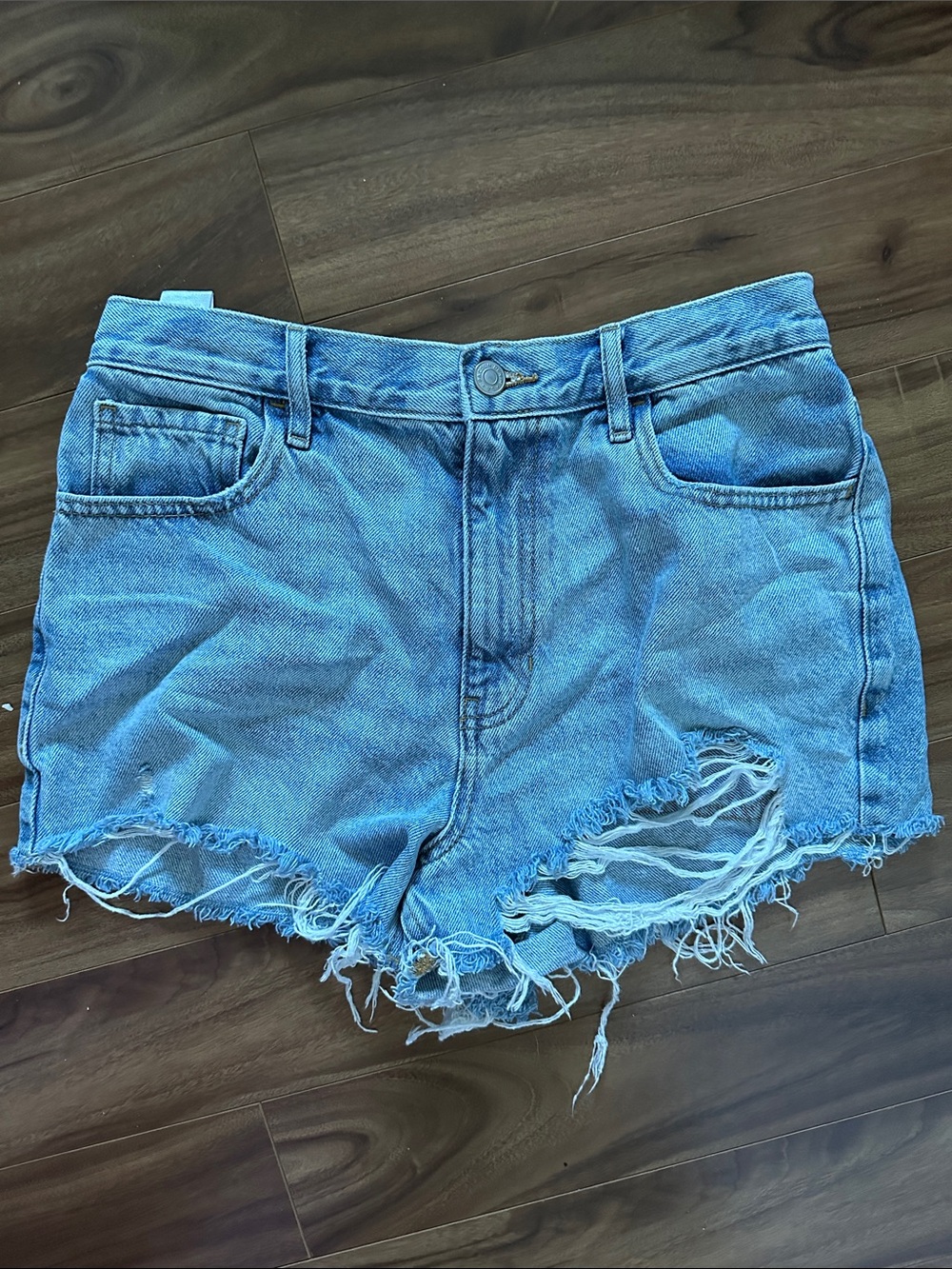 PacSun Light Blue Distressed Denim Cutoff Shorts